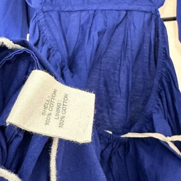 Anthropologie Forever That Girl Mimi Blue Scalloped Mini Dress Tie Back S New - Picture 9 of 9